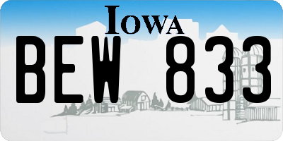 IA license plate BEW833