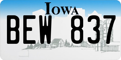 IA license plate BEW837