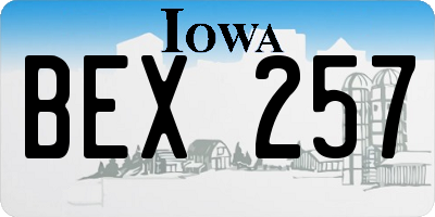 IA license plate BEX257