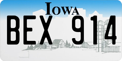 IA license plate BEX914