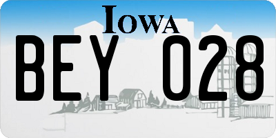 IA license plate BEY028
