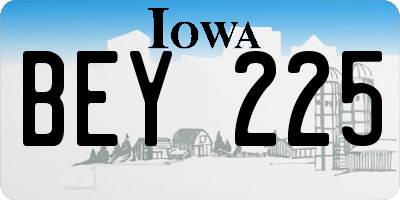 IA license plate BEY225