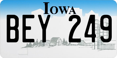 IA license plate BEY249