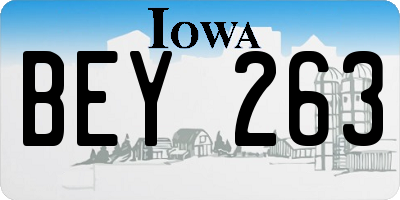 IA license plate BEY263