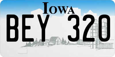 IA license plate BEY320