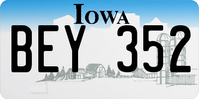 IA license plate BEY352