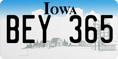 IA license plate BEY365