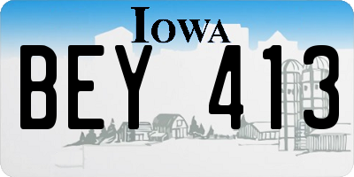 IA license plate BEY413