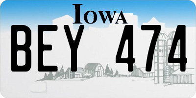 IA license plate BEY474
