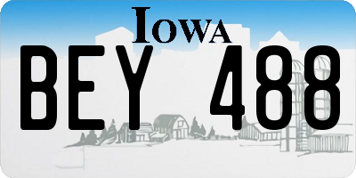 IA license plate BEY488