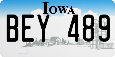 IA license plate BEY489