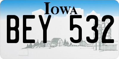 IA license plate BEY532