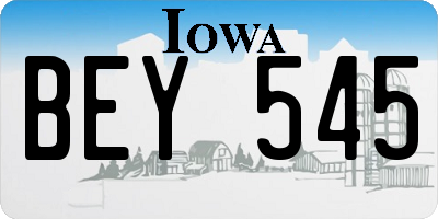 IA license plate BEY545