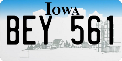 IA license plate BEY561