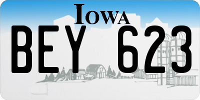IA license plate BEY623