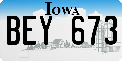 IA license plate BEY673