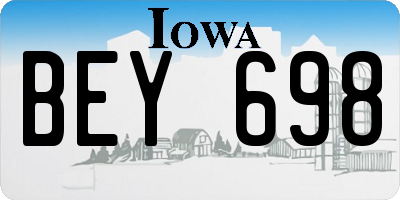 IA license plate BEY698