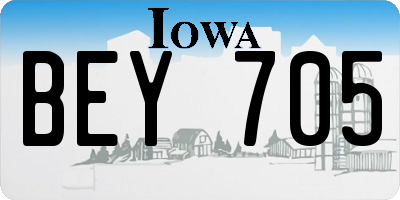 IA license plate BEY705