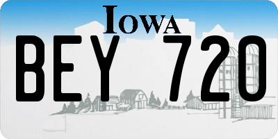 IA license plate BEY720