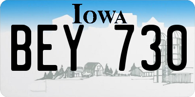 IA license plate BEY730