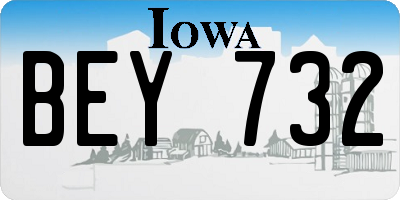 IA license plate BEY732