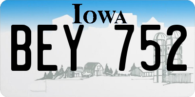 IA license plate BEY752