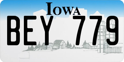 IA license plate BEY779