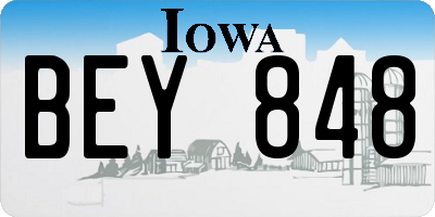 IA license plate BEY848