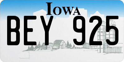 IA license plate BEY925