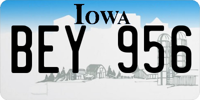 IA license plate BEY956