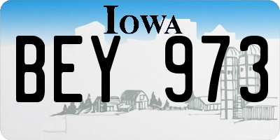 IA license plate BEY973