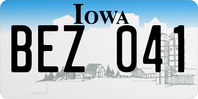 IA license plate BEZ041