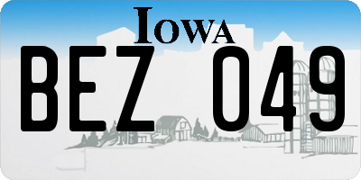 IA license plate BEZ049