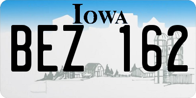 IA license plate BEZ162