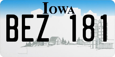 IA license plate BEZ181