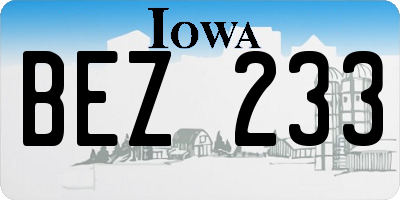 IA license plate BEZ233