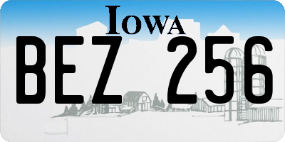 IA license plate BEZ256
