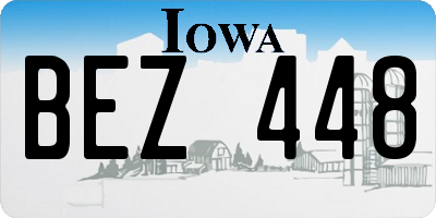 IA license plate BEZ448