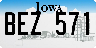 IA license plate BEZ571