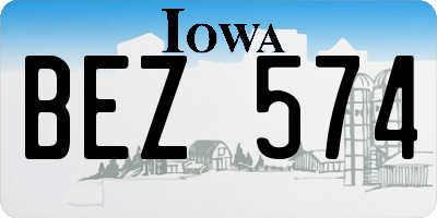 IA license plate BEZ574