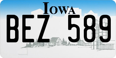 IA license plate BEZ589