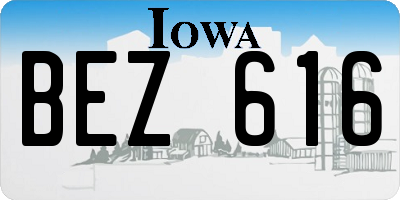 IA license plate BEZ616