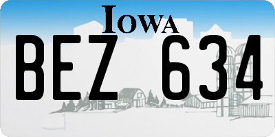 IA license plate BEZ634