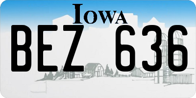 IA license plate BEZ636