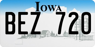 IA license plate BEZ720