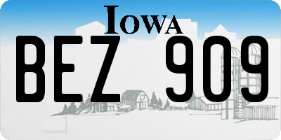 IA license plate BEZ909