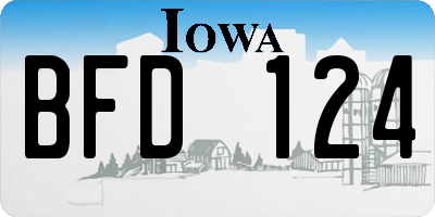 IA license plate BFD124