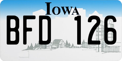 IA license plate BFD126