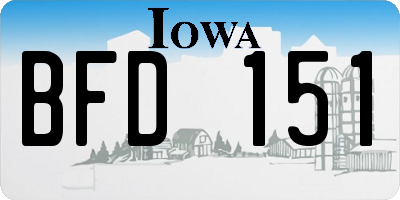 IA license plate BFD151