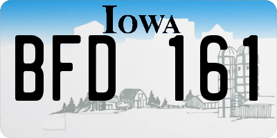 IA license plate BFD161
